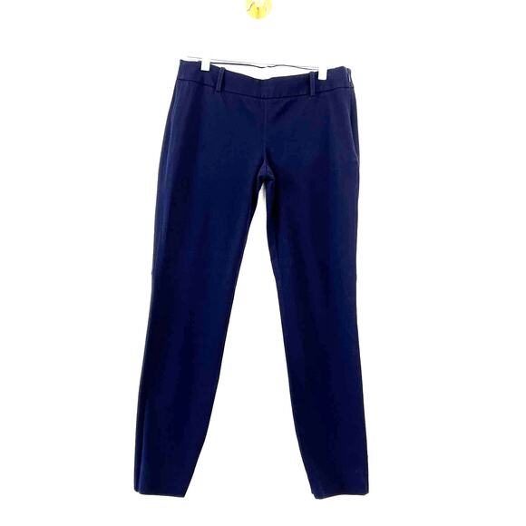 J Crew Navy Blue City Fit Stretch Career Trouser Pants Womens Size 4 Tall - Picture 1 of 12